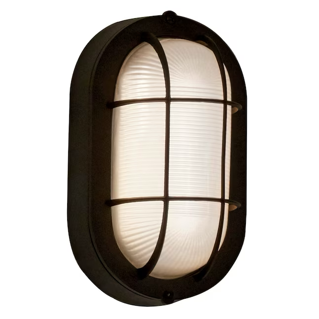 Project Source 4.13-in Black Integrated Outdoor Wall Light