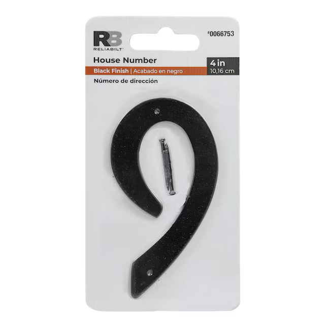 RELIABILT 4-in Black Number