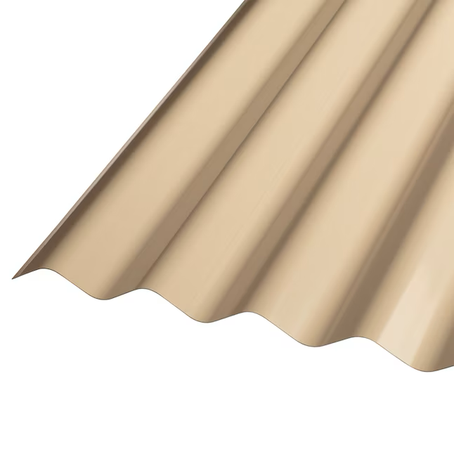 AmeriLux International PVCLite 2.16-Feet x 8-Feet Corrugated Beige PVC plastic Roof Panel