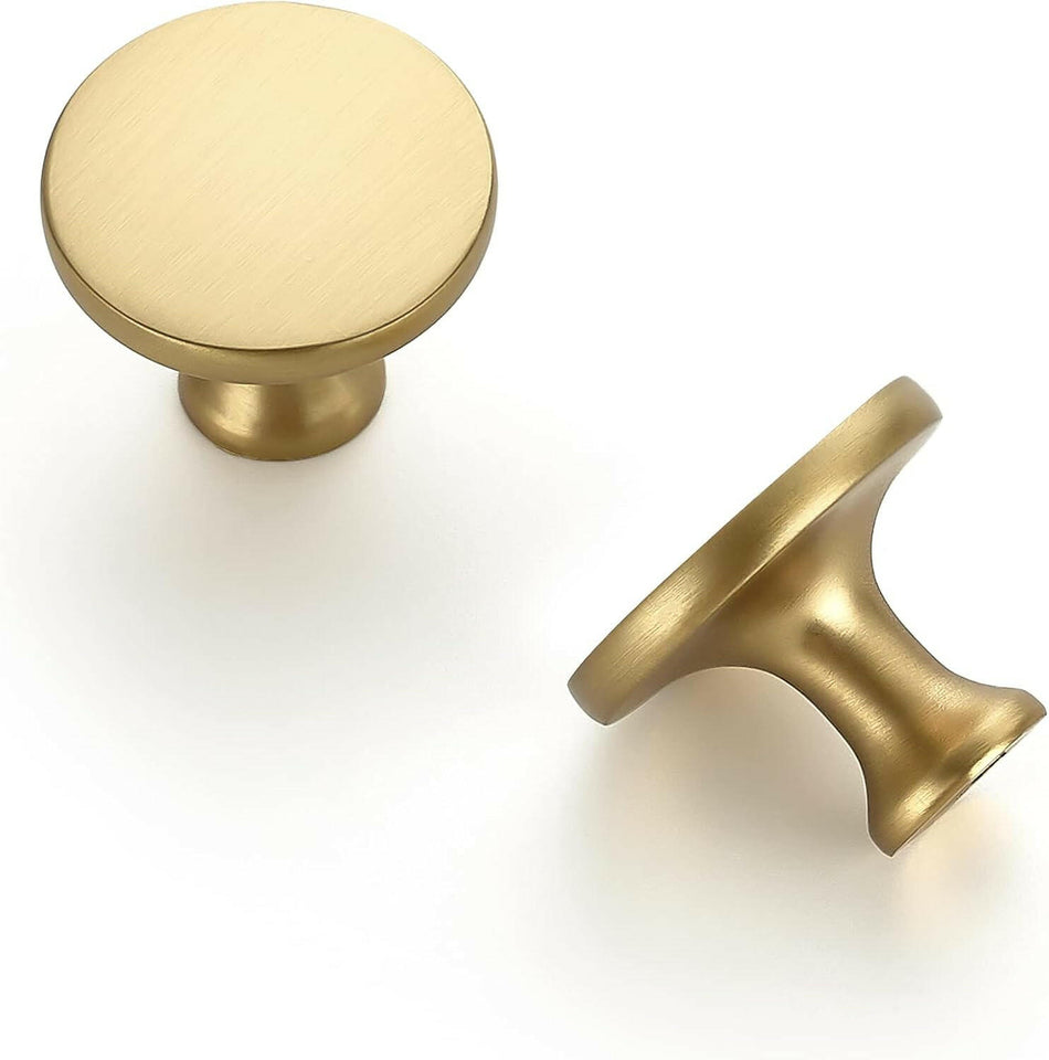 SABER SELECT Gold Flat Round Cabinet Knobs