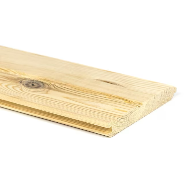 RELIABILT 5.375-in x 12-ft Unfinished Pine Tongue and Groove Wall Plank (1-Pack, Covers 5.166-sq ft)