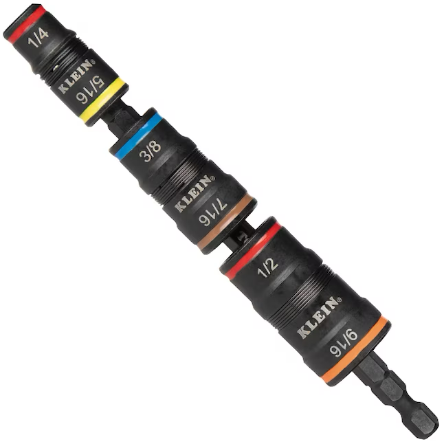 Klein Tools 7-in-1 Impact Flip Socket Set 7-teiliges Standard (SAE) Set Antriebsset 6-Punkt Impact Socket Set