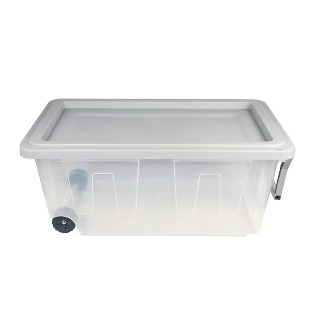 Project Source Bolsa con ruedas transparente y resistente, grande, de 40 galones (160 cuartos), con tapa a presión estándar