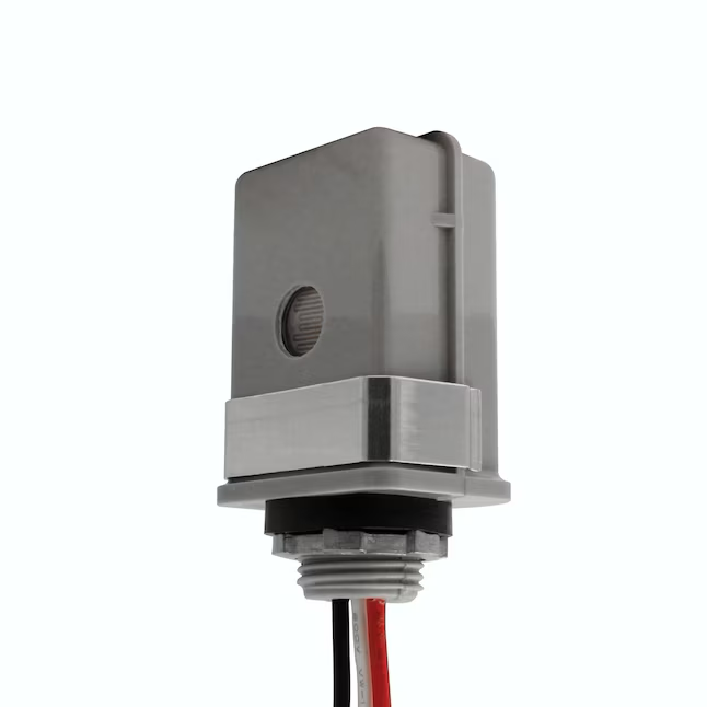 Design House Gray Motion & Light Sensor Adapter | 1800-Watt Stem Mount Outdoor Light Control with Photocell