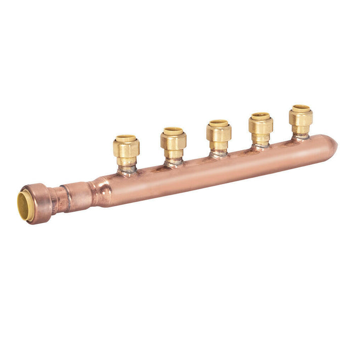 Sioux Chief 3/4" x 1/2" Kupfer-Push-Fit-Verteiler mit geschlossenem Ende (5 Anschlüsse)