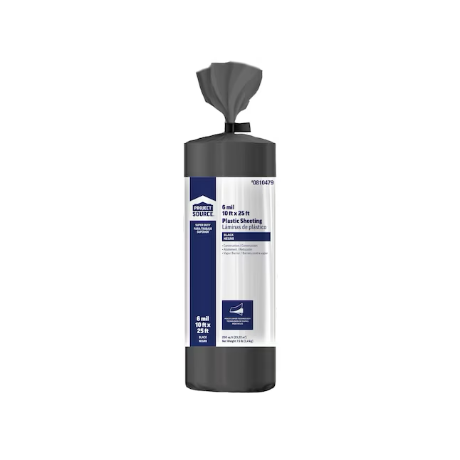 Project Source 10-ft x 25-ft Black 6-mil Construction Film (Professional (6+ Mil)