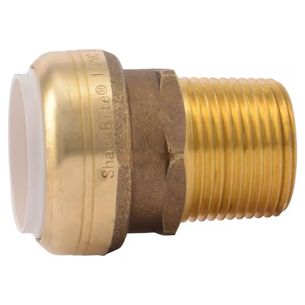 SharkBite Adaptador macho de PVC de 1 pulg. de PVC x 1 pulg. MNPT de presión para conectar