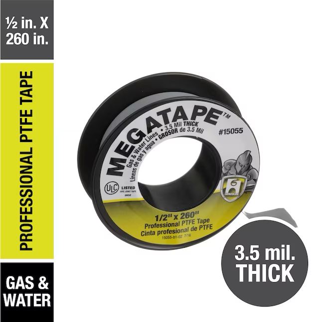 Cinta de fontanero Hercules Megatape de 0,5 pulgadas x 21,6 pies 