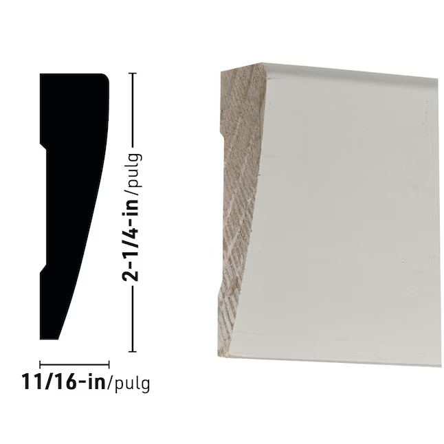 RELIABILT Carcasa de pino imprimado 327 de 11/16 x 2-1/4 x 14 pies