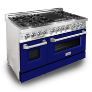 ZLINE Professional 48-in 4.2-cu ft / 1.8-cu ft Convection Oven Freestanding Double Oven Dual Fuel Range (Stainless Steel)