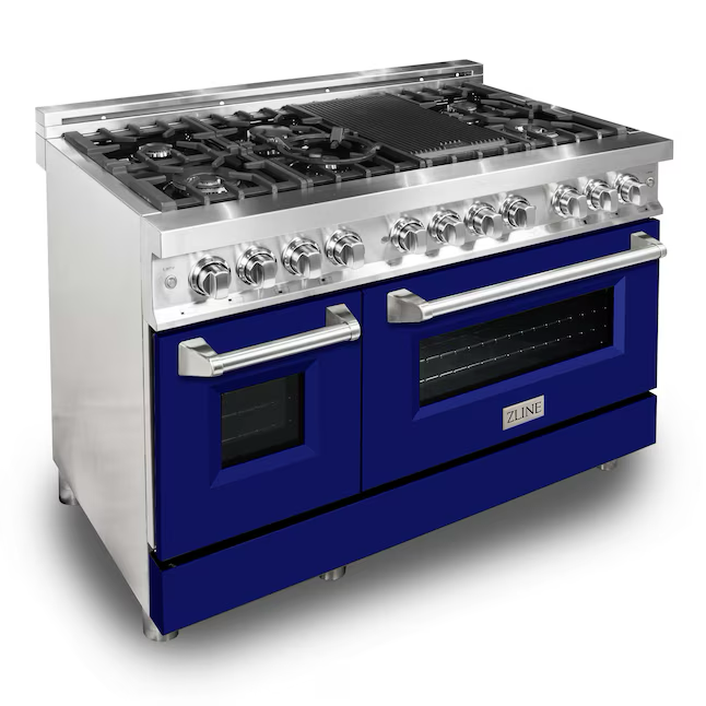 ZLINE Professional 48-in 4.2-cu ft / 1.8-cu ft Convection Oven Freestanding Double Oven Dual Fuel Range (Stainless Steel)