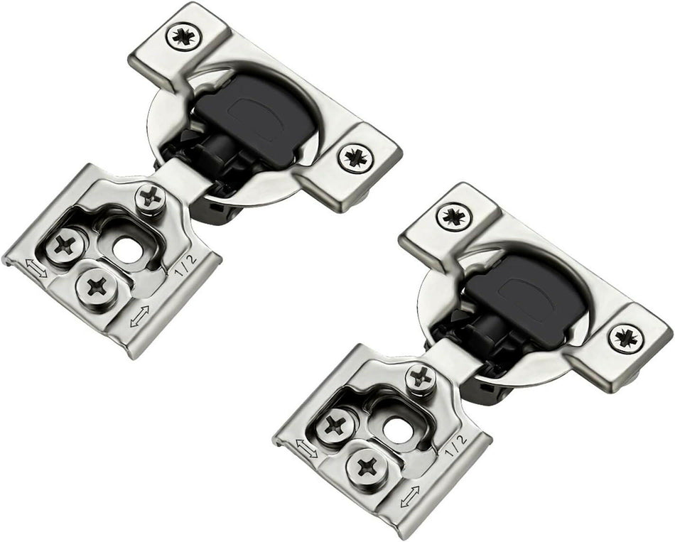 SABER SELECT 1/2-Zoll-Overlay-Scharniere mit Soft-Close-Funktion (gebürstetes Nickel, 2er-Pack)
