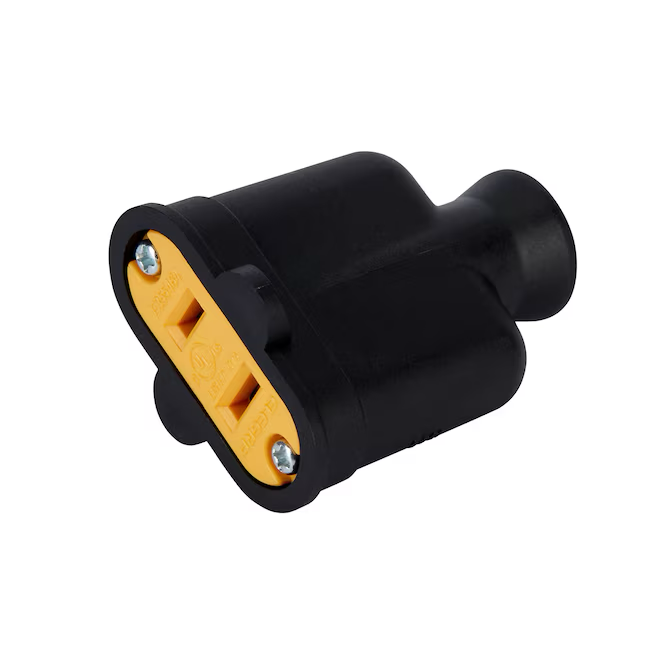 Project Source 15 Ampere 125 Volt NEMA 1-15r 2-adriger gerader Stecker für allgemeine Anwendungen, schwarz