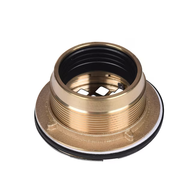 Oatey 2-in Brass No-Caulk Shower Drain with Round Stainless Steel Strainer