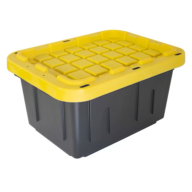 Project Source Commander Bolsa pequeña resistente de color negro y amarillo de 5 galones (20 cuartos) con tapa a presión estándar