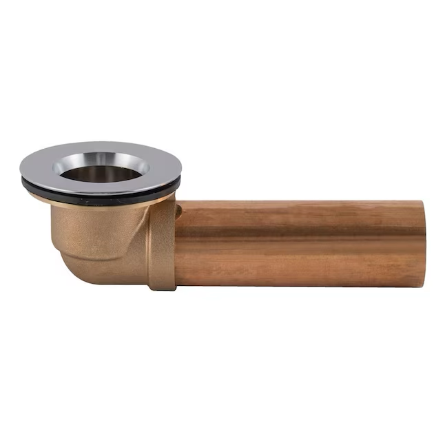 Eastman 1.5-in Chrome Overflow Shoe Drain with Brass Pipe