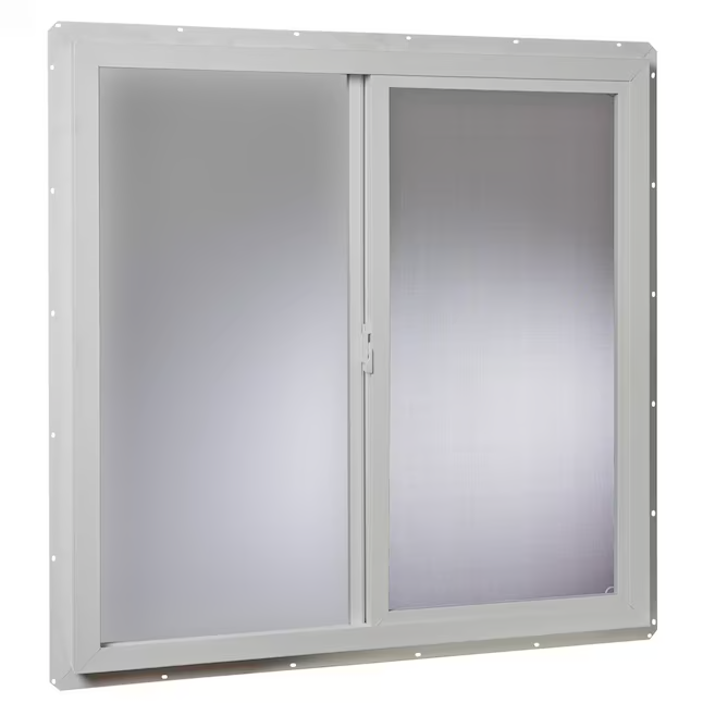 RELIABILT Serie 14500 Jamba de 47-3/4 pulgadas x 47-3/4 pulgadas x 2-29/32 pulgadas Ventana corrediza blanca de vinilo operable por la izquierda Media pantalla incluida