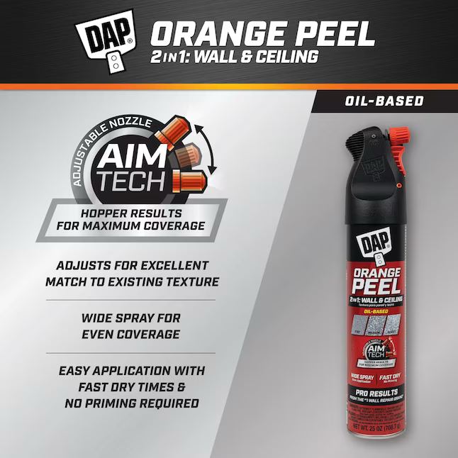 DAP 2in1 25-fl oz White Orange Peel Oil-based Wall and Ceiling Texture Spray
