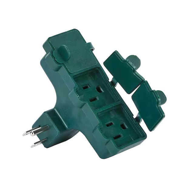 Projektquellenadapter, 15 Ampere, 3-adrige Erdung, Einzel- bis Dreifach-Grün-Basisstandardadapter