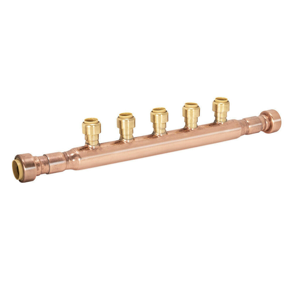 Sioux Chief 3/4" x 1/2" offener Kupfer-Push-Fit-Verteiler (5 Anschlüsse)