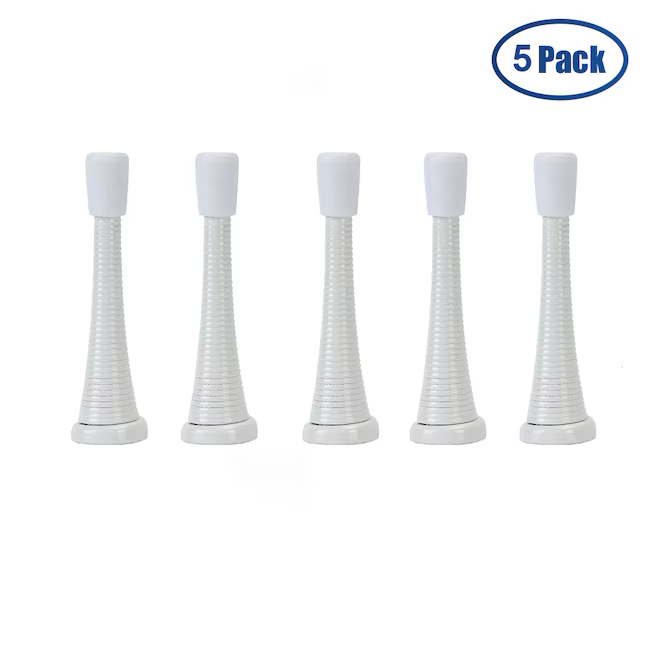 RELIABILT Tope de puerta de resorte blanco de 3 pulgadas (paquete de 5)