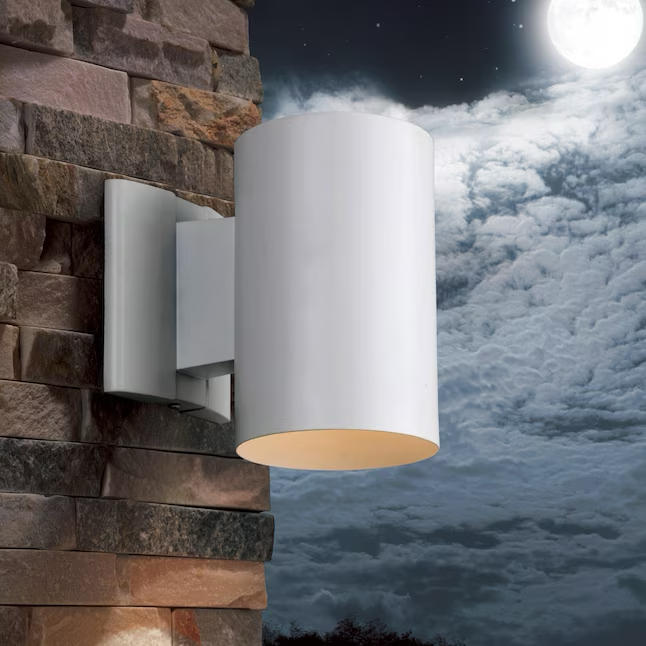 Project Source 1-Light 7-in White Dark Sky Outdoor Wall Light