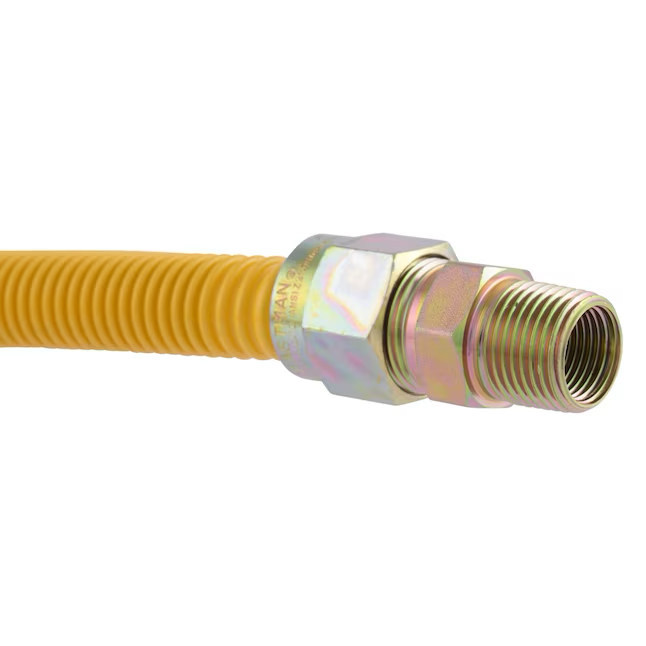 Eastman Conector de gas de acero inoxidable con entrada Mip de 36 pulgadas y 1/2 pulgadas x salida Mip de 1/2 pulgadas 