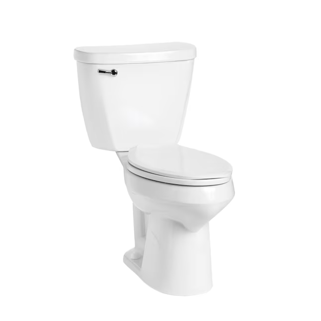 Mansfield Summit White Elongated Chair Height 2-piece WaterSense Soft Close Toilet 12-in Rough-In 1.28-GPF