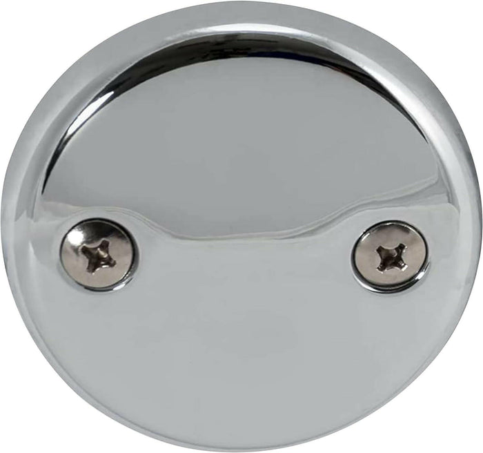 EZ-FLO Placa frontal de desbordamiento para bañera de dos orificios con tornillos de latón (cromado)