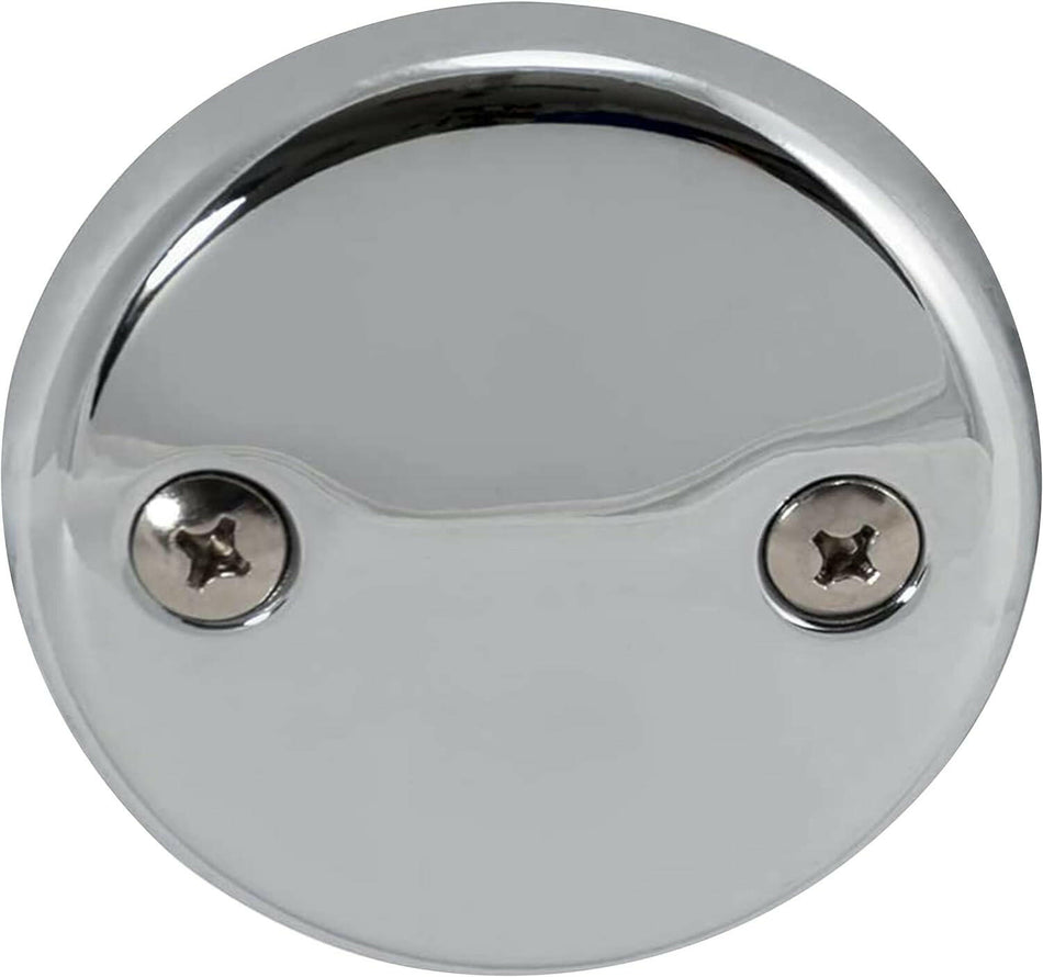 EZ-FLO Two-Hole Bathtub Overflow Face Plate with Brass Screws (Chrome)