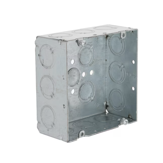 Caja eléctrica cuadrada para obra nueva de acero galvanizado de dos módulos Hubbell RACO