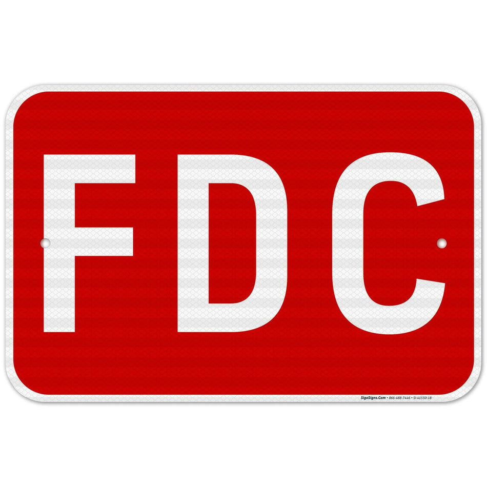 FDC Sign, Red Background 12 in. x 18 in.