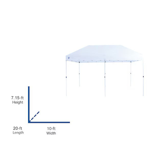 Toldo emergente rectangular blanco Z-Shade de 20 pies x 10 pies