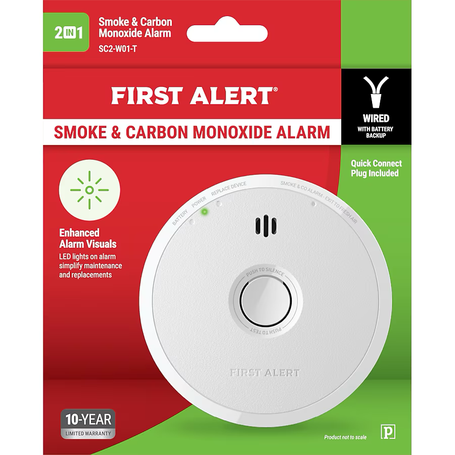 First Alert Hardwired (with Battery Backup) Photoelectric Combination Smoke and Carbon Monoxide Detector