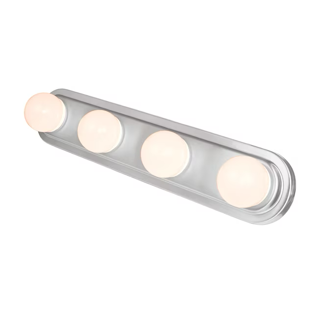 Project Source Barra de luces LED de tocador moderna/contemporánea de níquel cepillado con 4 luces de 4,72 pulgadas