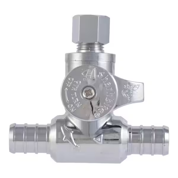 SharkBite 1/2 in. x 1/2 in. x 1/4 in. Brass Crimp Tee Stop