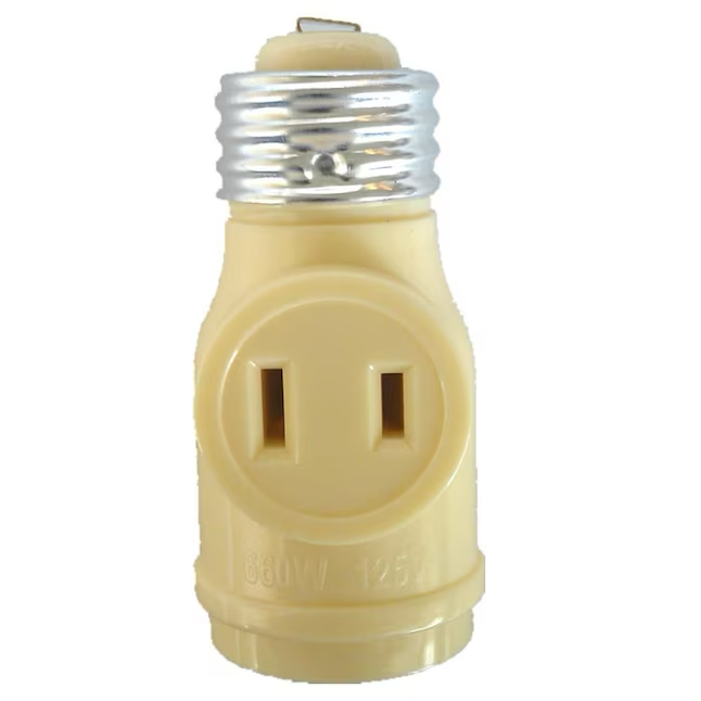 Adaptador de enchufe de luz mediano, color blanquecino, de 660 vatios Project Source