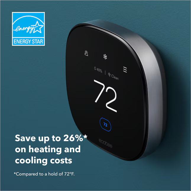Termostato y sensor de ambiente Ecobee Premium negro con compatibilidad Wi-Fi