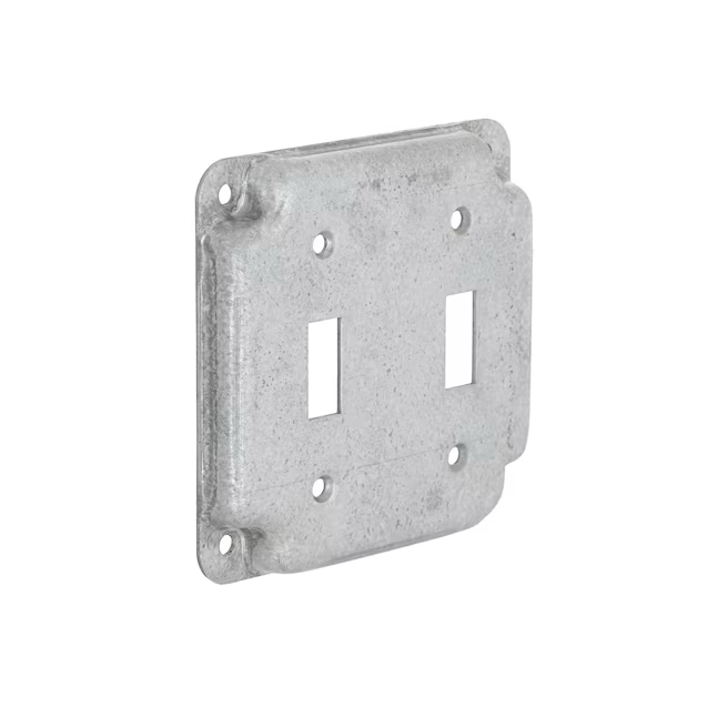Caja metálica cuadrada de 2 grupos, gris, Hubbell
