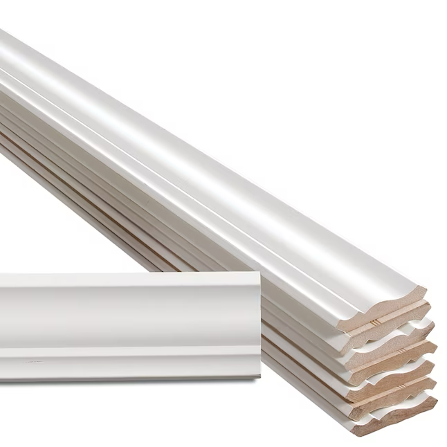 RELIABILT Moldura de corona MDF 49 imprimada de 3-5/8 pulgadas x 12 pies (paquete de 8)