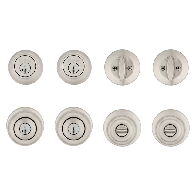 Paquete de 2 cerrojos de un solo cilindro con tecnología antimicrobiana y llave inteligente Kwikset Security Cove para exteriores con tecnología antimicrobiana (paquete de 2)