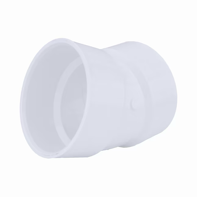 Charlotte Pipe Codo de 22-1/2 grados con buje x buje DWV de PVC de 2 pulgadas para drenaje sanitario