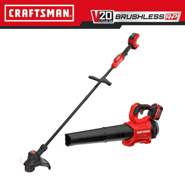 CRAFTSMAN Brushless RP 20-volt Max Cordless Battery String Trimmer and Leaf Blower Combo Kit (Battery & Charger Included)