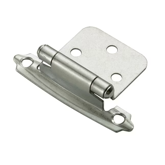 RELIABILT 200-Grad verstellbare Overlay-Oberfläche, selbstschließendes Schrankscharnier aus satiniertem Nickel, 5 Paar (10 Stück)