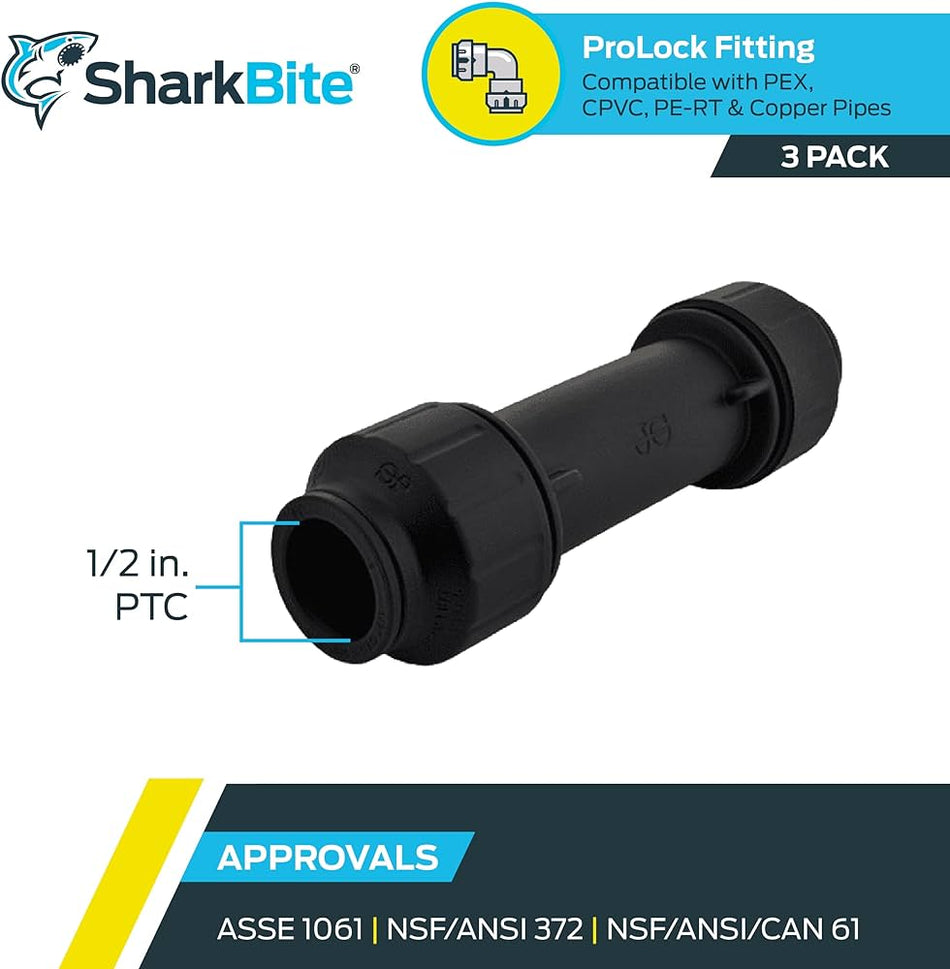 SharkBite 1/2 Zoll ProLock-Rutschkupplung (3er-Pack)