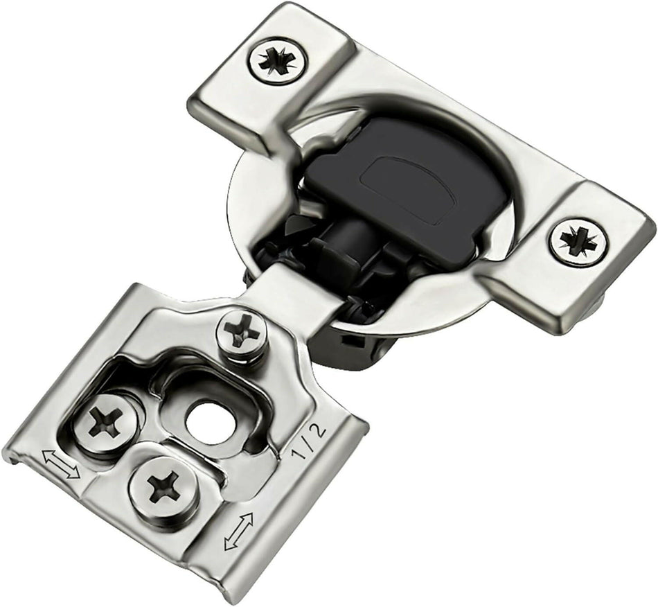 SABER SELECT 1/2-Zoll-Overlay-Scharniere mit Soft-Close-Funktion (gebürstetes Nickel, 2er-Pack)
