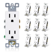 Eastman 15-Amp DECO Duplex Receptacle – White