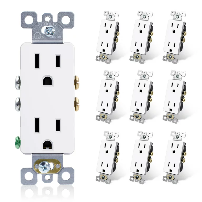 Eastman 15-Amp DECO Duplex Receptacle – White