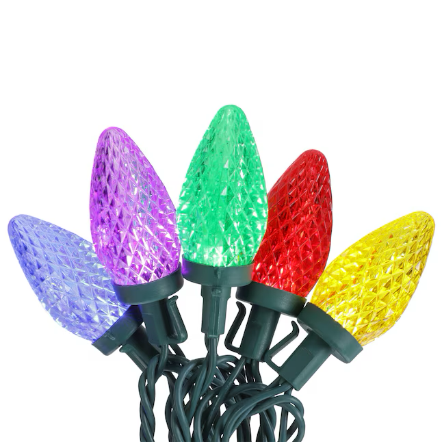 GE 100-count Energy Smart Multi-Color LED Diamond Cut C9 Christmas Lights
