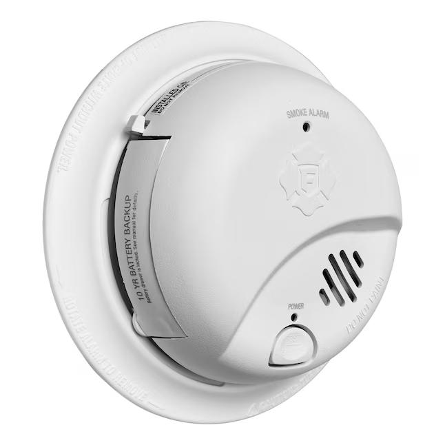 Detector de humo con sensor de ionización cableado y batería de 10 años First Alert BRK